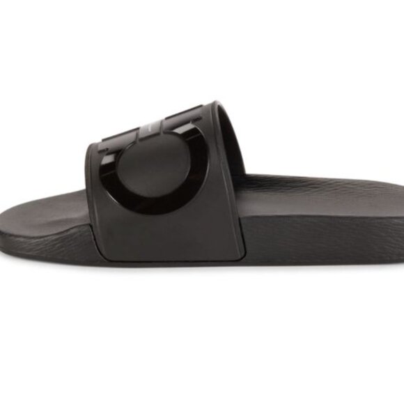 Salvatore Ferragamo BLACK Groove 2 Pools Slide Sandals Size 7 US/M Made in Italy main image 4